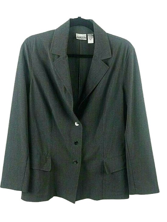 Chico's Jackets & Blazers - Gray Blazer Jacket Medium Chicos 1 Workwear Interview Career